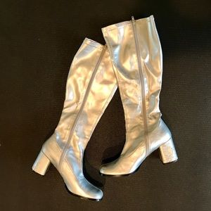 Metallic Silver Go-Go Boots